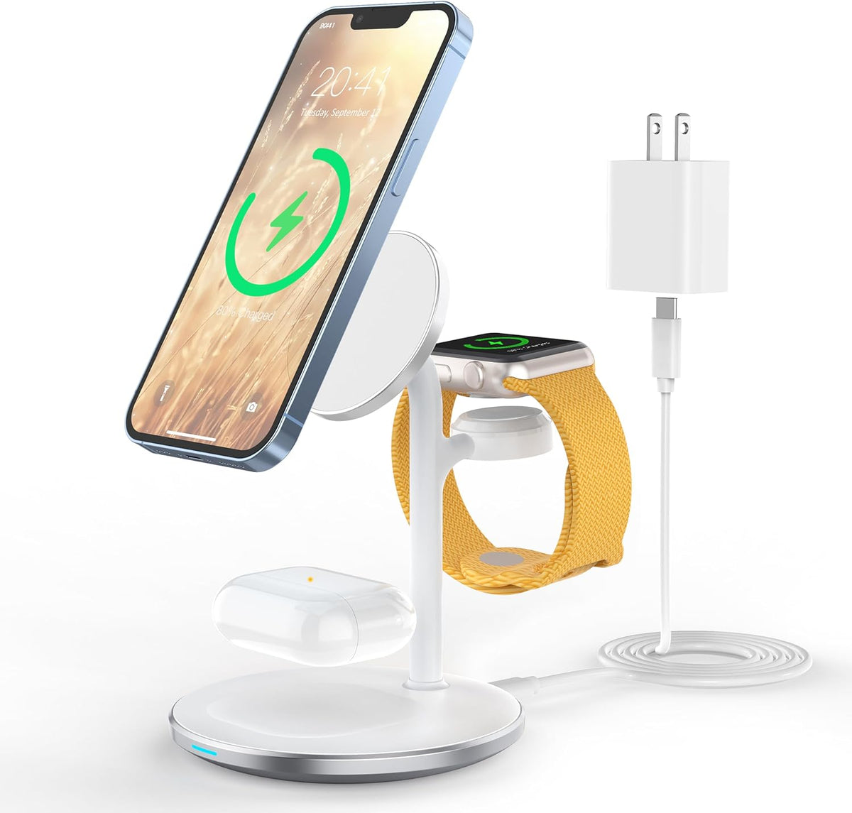 3 in 1 Magnetic Wireless Charging Station for Apple Devices,15W for Magsafe