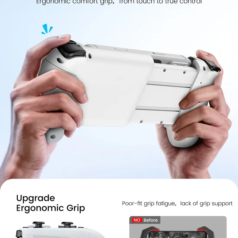 Adjustable Rechargeable Wireless Mobile Gaming Controller for Iphone/Android (100-175Mm) - Charging Game Peripheral with Phone Case Support, Hall Effect Joystick, Turbo, Low Latency Bluetooth, Customizable Design - Perfect Gift for Device Users
