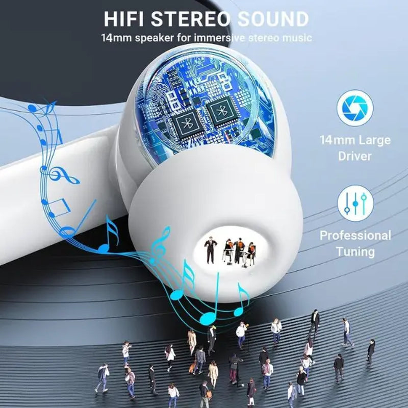 TWS Earbuds - Bluetooth 5.4 Headphones, Active ANC, Long Chargeable Battery, USB-C Charging Case, Touch Control, Waterproof Sweatproof Earphones for Running, Travel, Bluetooth Headphones, In-Ear Audio Wireless
