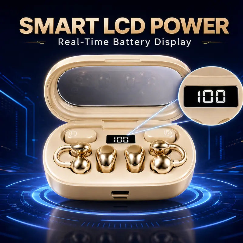 Multi-Style 3-In-1 Chargeable Wireless Earbuds Bluetooth 6.0, Clip-On Open Ear/In-Ear/Sleep Headset, Smart LED Battery Display Charging Case, Hi-Fi Stereo, ENC Distinct Calls, Lightweight for Running, Gym,Techvibes
