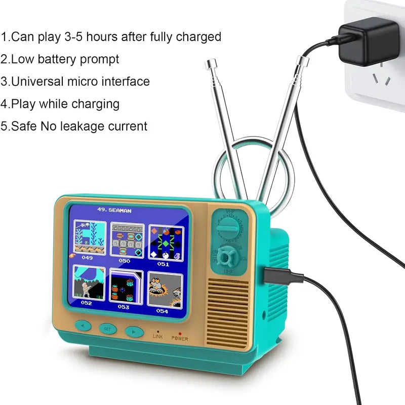Retro Handheld Games Console with 308 Classic Games 3 Inch Screen Mini TV Video Games Player Support AV Output Electronic Games Xmas Gift for Boys Girls 4-12