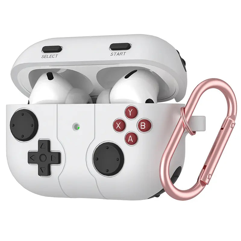 For Airpods 5 Case & Airpods 4 Case| Funny Retro Game Console Style Soft Silicone Protective Cover with Shockproof Design, Keychain Kit Accessory for Men Boys, Dark Gray