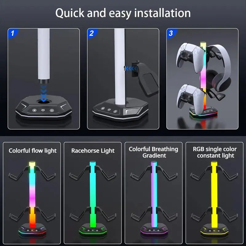 Game Controller Holder, Game Controller Display Stand with RGB Light Effect, Console Accessories for PS5 Controller/Xbox Controller, Switch Controller, Game Accessories, Game Peripherals,Techvibes