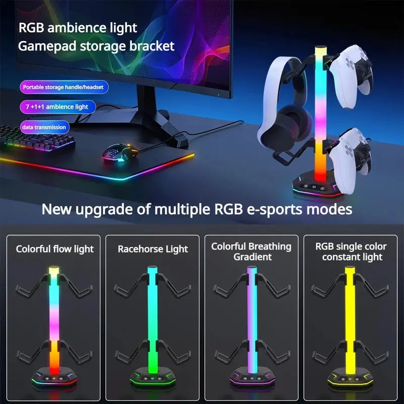 Game Controller Holder, Game Controller Display Stand with RGB Light Effect, Console Accessories for PS5 Controller/Xbox Controller, Switch Controller, Game Accessories, Game Peripherals,Techvibes