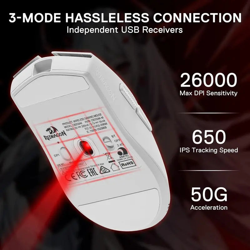 Redragon Eisa Creamy Wireless Gaming Mouse and Keyboard Combo - K686 PRO PBT Keycaps KB, M916 26K DPI Mice, Multi-Function Control Knob, 0-Delay Tri-Mode, 5-Layer Cushioned Noise Dampening, 42G Featherlight, 5 Programmable Macro Controls, Creamy Keyboard,