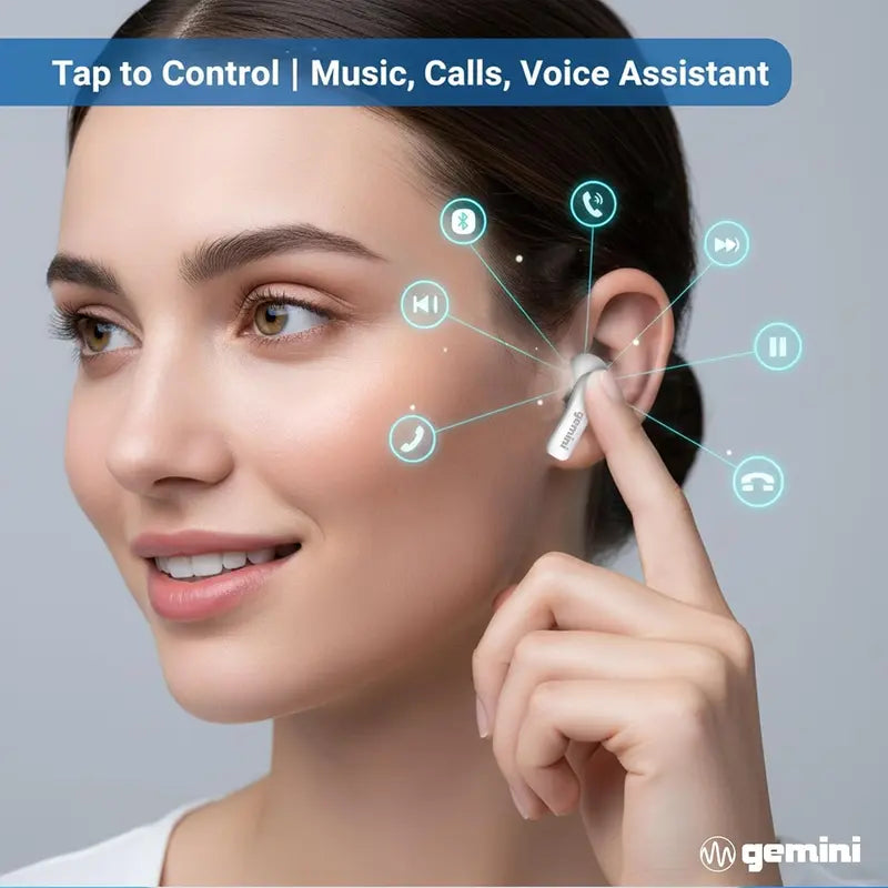 Gemini Sound GEBX-100 True Wireless Earbuds Bluetooth 5.4 with Charging Case High-Quality Sound Low-Profile Fit for Creators Commuters and Gamers