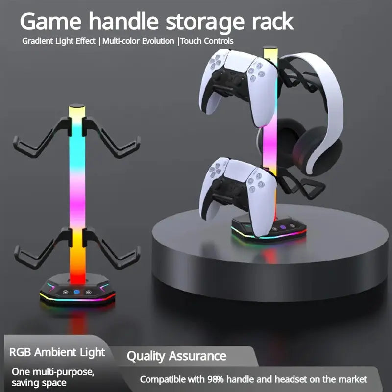 Game Controller Holder, Game Controller Display Stand with RGB Light Effect, Console Accessories for PS5 Controller/Xbox Controller, Switch Controller, Game Accessories, Game Peripherals,Techvibes