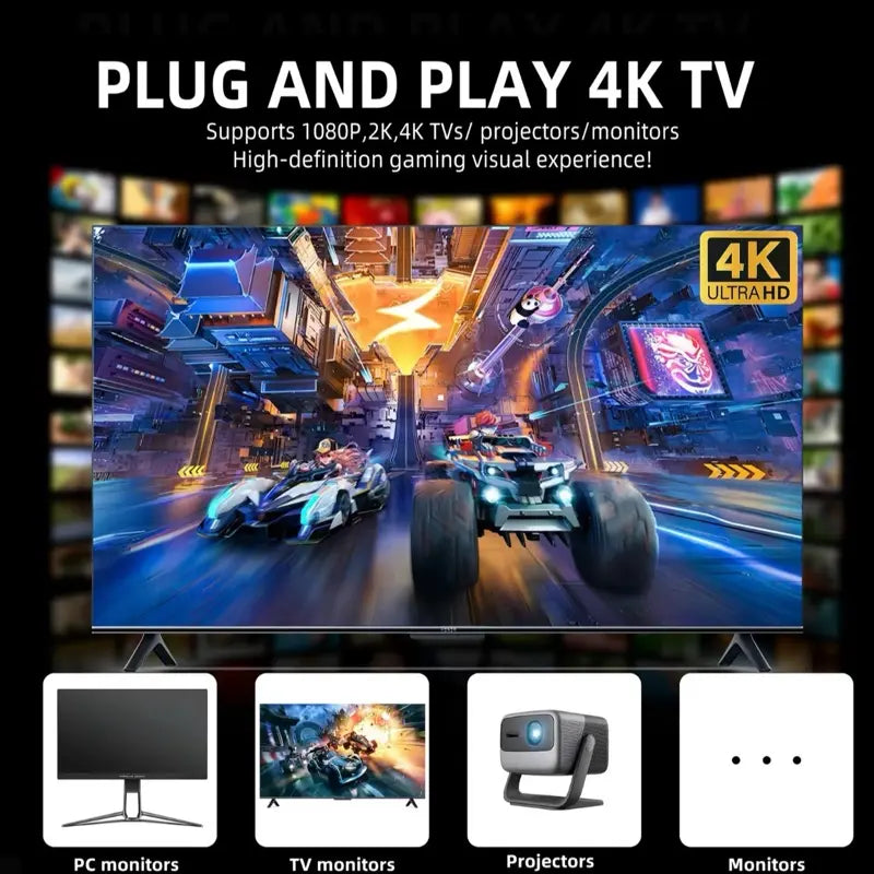 JIGGS Retro Gaming Console for TV, Classic Wireless Game System, Plug & Play Home Entertainment Device, Built-In Classic Games, Dual Wireless Controllers, Gaming Gift for Kids & Adults