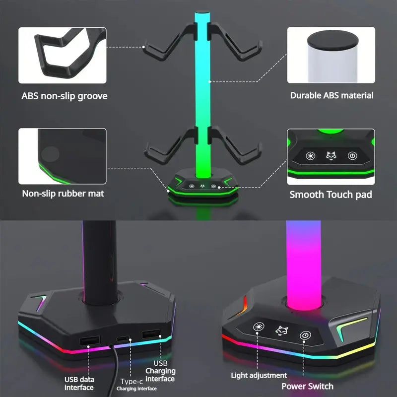 Game Controller Holder, Game Controller Display Stand with RGB Light Effect, Console Accessories for PS5 Controller/Xbox Controller, Switch Controller, Game Accessories, Game Peripherals,Techvibes