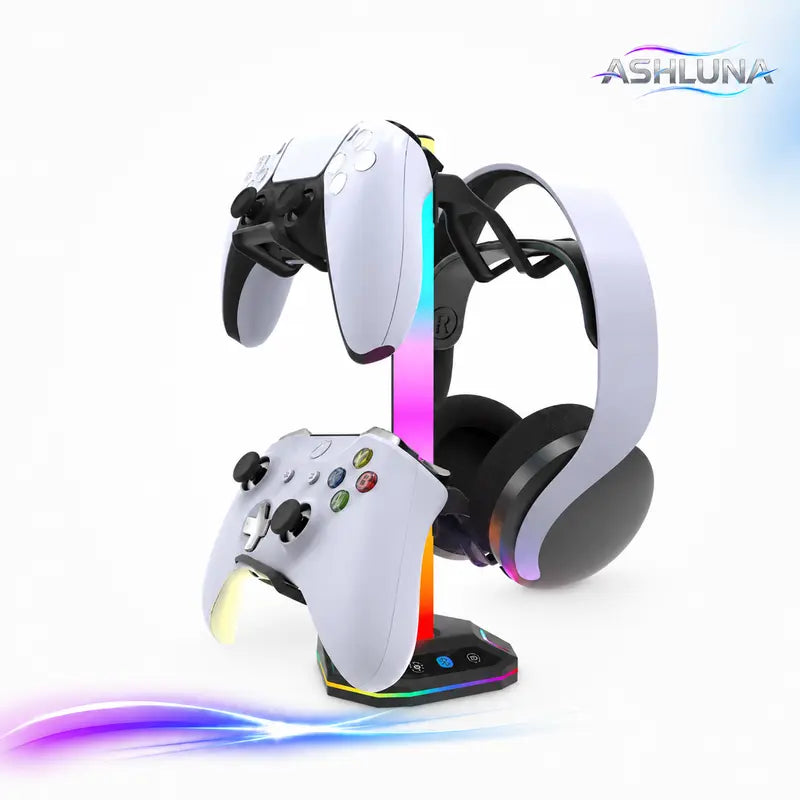 Game Controller Holder, Game Controller Display Stand with RGB Light Effect, Console Accessories for PS5 Controller/Xbox Controller, Switch Controller, Game Accessories, Game Peripherals,Techvibes