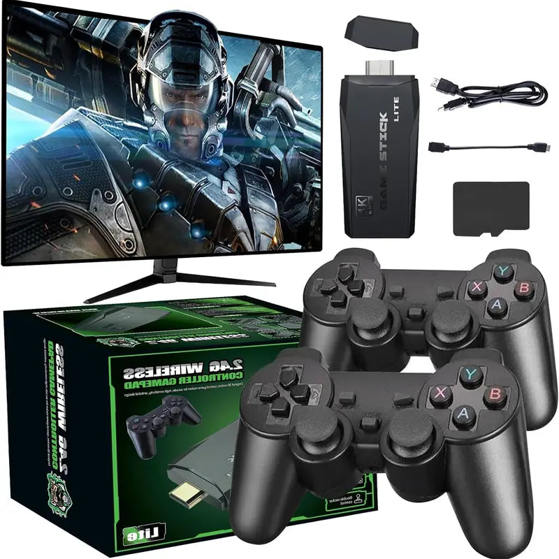 M8 PRO Retro Wireless Gaming Console - 64GB TV Video Game Stick, Compact Powerful Plug-And-Play, 9 Classic Emulators, 4K HDMI Output, 2.4Ghz Wireless Gamepad, Seamless Gameplay, Television Casual Home Games Console, Halloween Gift