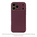 Burgundy High Quality Skin Feel Glass Lens Phone Case for Iphone 18 Pro Max 17 Air 17 Pro 17 16 15 14 13 12 Pro Max Shockproof Lens Protective Back Cover.Jn006