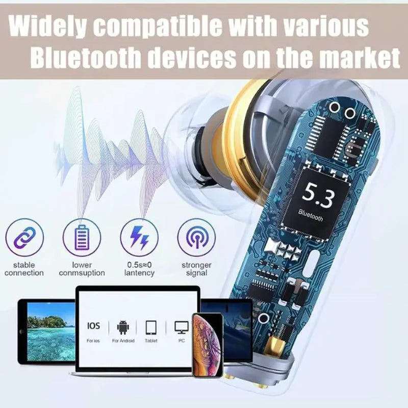TWS Earbuds - Bluetooth 5.4 Headphones, Active ANC, Long Chargeable Battery, USB-C Charging Case, Touch Control, Waterproof Sweatproof Earphones for Running, Travel, Bluetooth Headphones, In-Ear Audio Wireless
