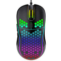 White Honeycomb Wired Gaming Desktop Mouse - Adjustable High-Dpi 7200 RGB Optical Mouse, 20G Ultra-Lightweight, Ergonomic Breathable Hollow Shell, 6 Buttons, Color-Changing Lights, Left-Handed Compatible, 1.5M Cable for PC, Laptop, Mac,Techvibes