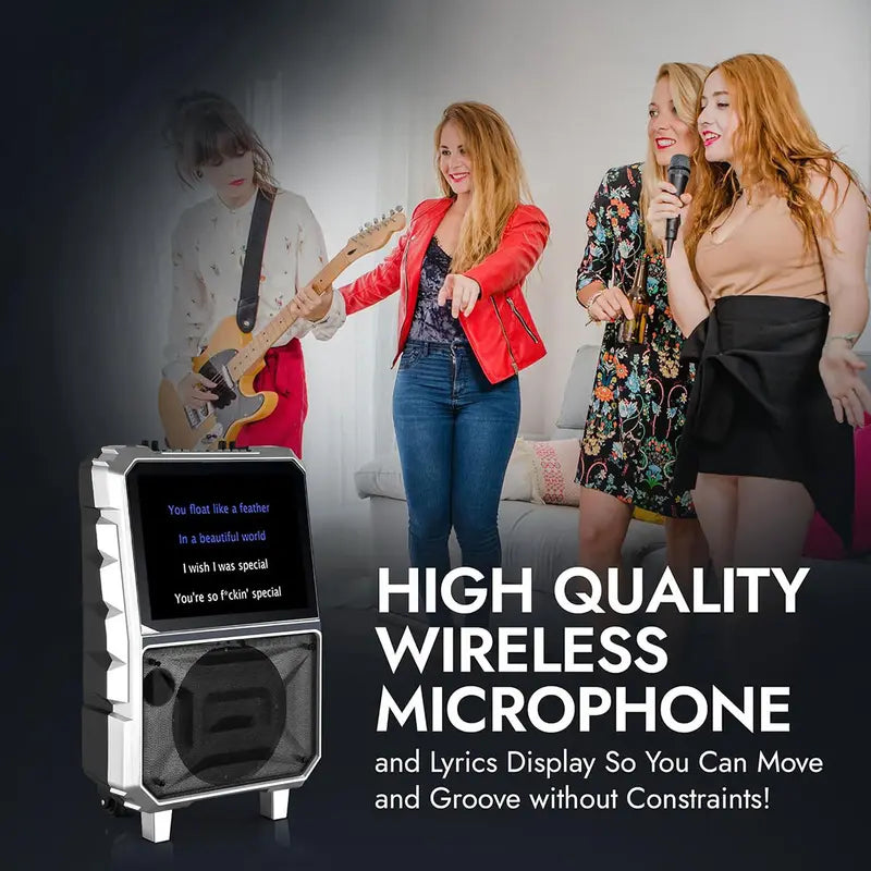 Portable Wi-Fi+Bt Loud Audio Speaker System - 8In Woofer, 2-Way Dual Channel, 100W Loud Output, 14.1In Touchscreen Android/Ios Tablet DJ Sound Box, Smartphone-Compatible Music Party LCD Speaker