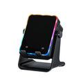 Wireless Induction Audio Speaker Stand with Automatic Smartphone Holder - 360° Stable Hold, Silicone Base, Induction Play, 3500Mah Rechargeable Emergency Power Bank, Color-Changing Ambient LED Light, Speaker Phone Holder Device for Camping, Father’S Day